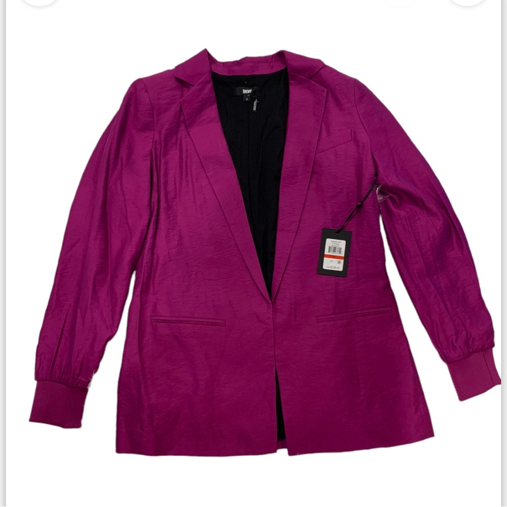 Dkny Women's Ribbed Cuff Open Blazer - Size Xs